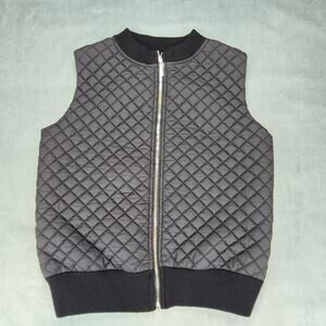 Sioni Athleisure Black Knit Criss Cross Quilt Stitching Vest Chic Preppy Size M